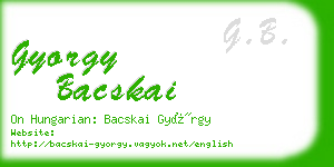 gyorgy bacskai business card